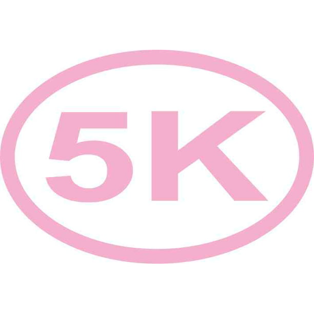 4.5in x 3in Pink Oval 5K Sticker
